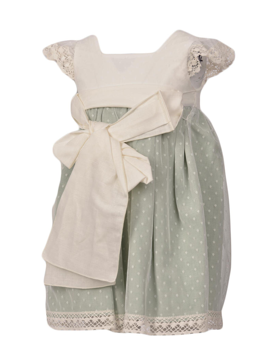 Abito verde e bianco a pois 00445188 6013 Paz Rodriguez 