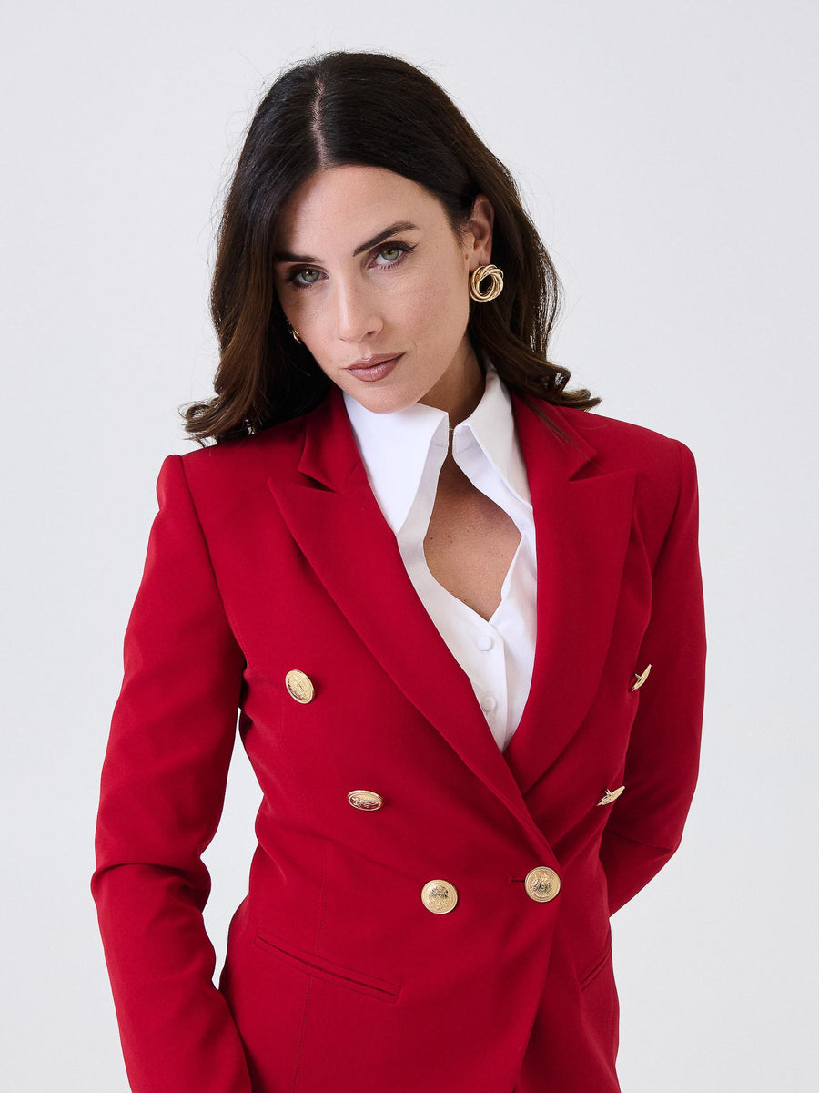 Giacca "Libra" Silence Limited doppiopetto rossa con bottoni oro NPR235GOLD DARKRED Silence Limited 