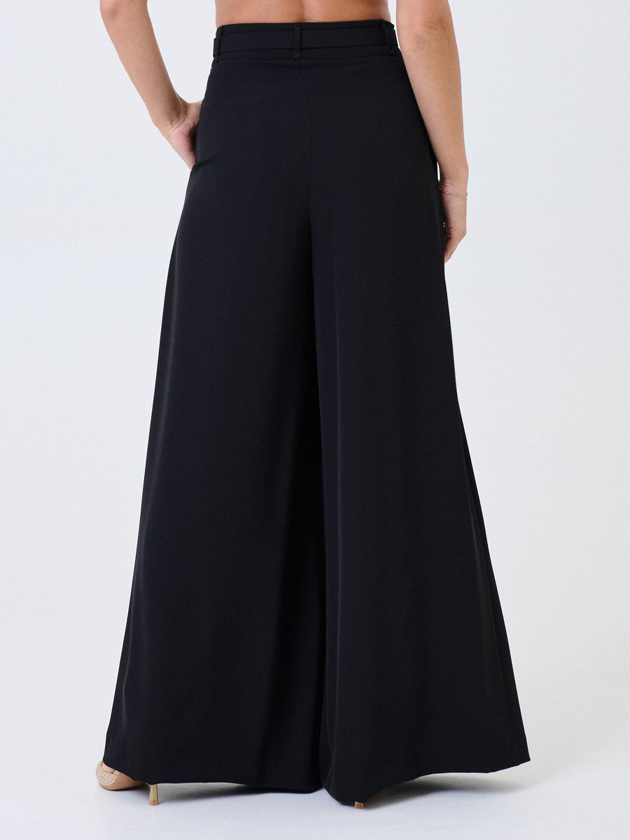 Pantalone ampio a vita alta Imperial nero con pinces e cintura PEZ3KHXC NERO Imperial 