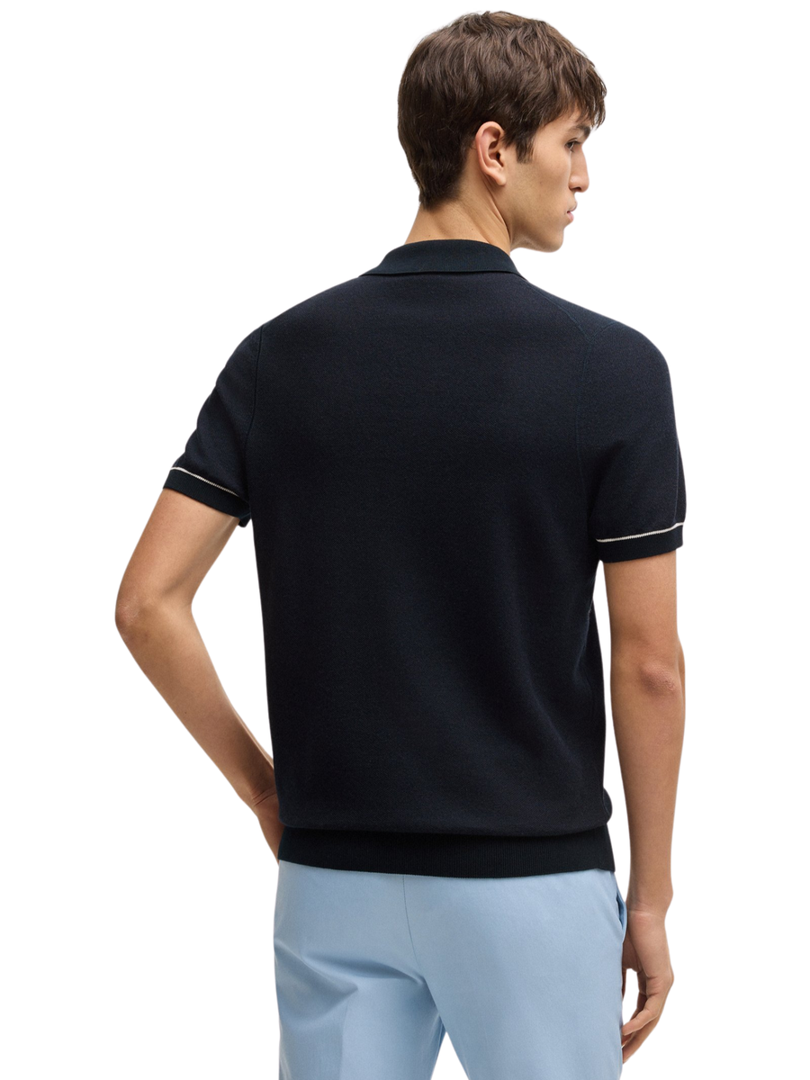 Polo Boss blu con colletto jhonny 50537654 404 Boss 