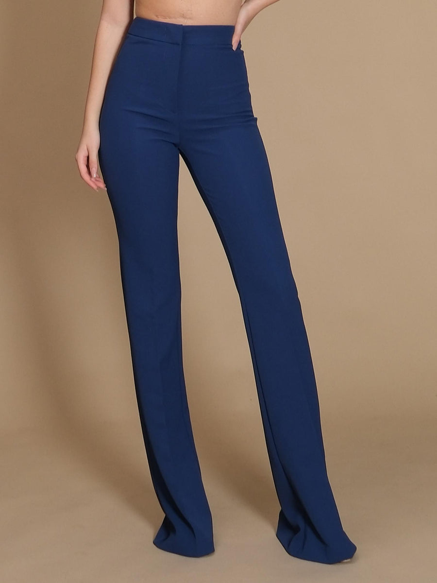 Pantalone Flare Crepe Silence Limited blu navy NP2003TCREPE NAVY Silence Limited 