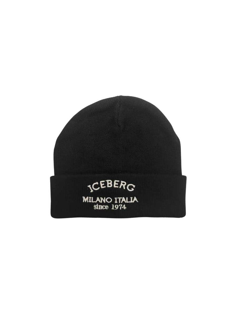 Cappello Iceberg nero con logo ricamato frontale CAICE5304J BLACK Iceberg 