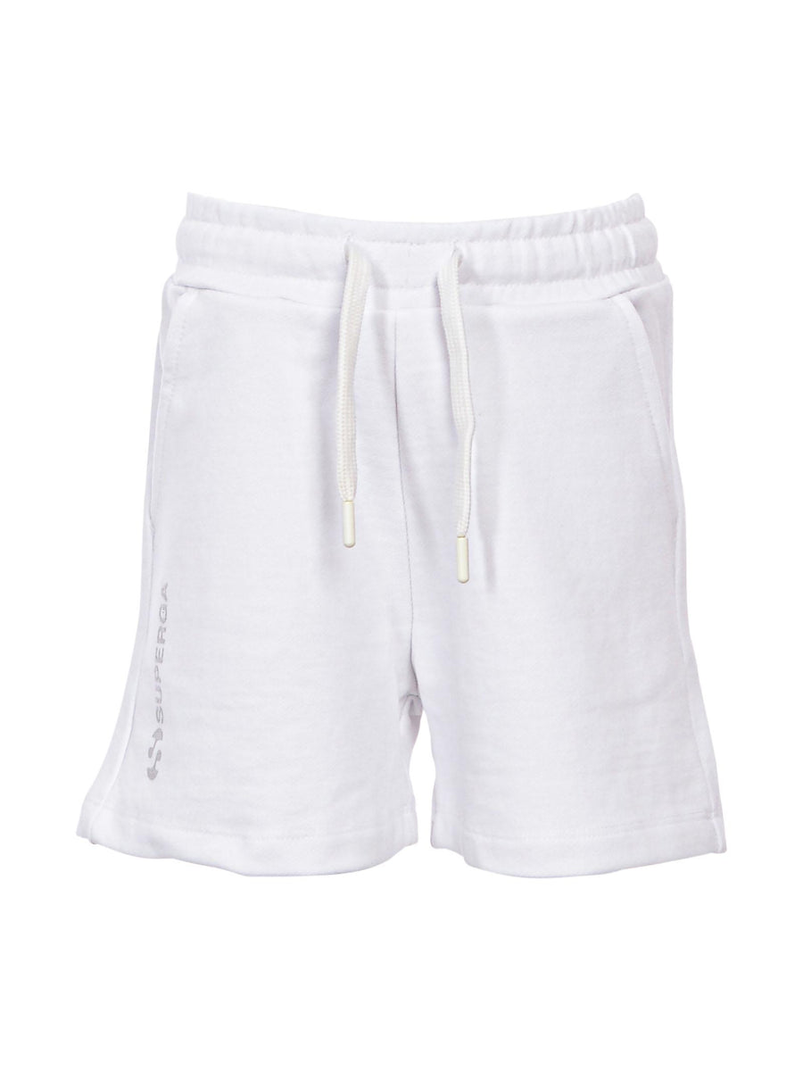 Shorts in tuta bianco con scritta glitter 572FLW4191 0261 Superga 