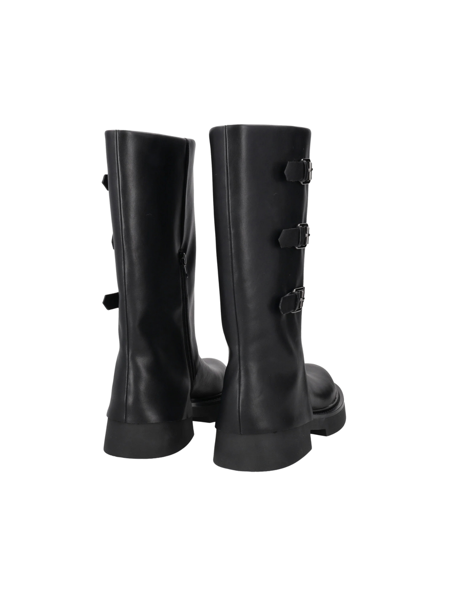 Stivale "Mathilde" Tosca Blu in pelle con fibbie nero SF2539S412 C99 Tosca Blu 