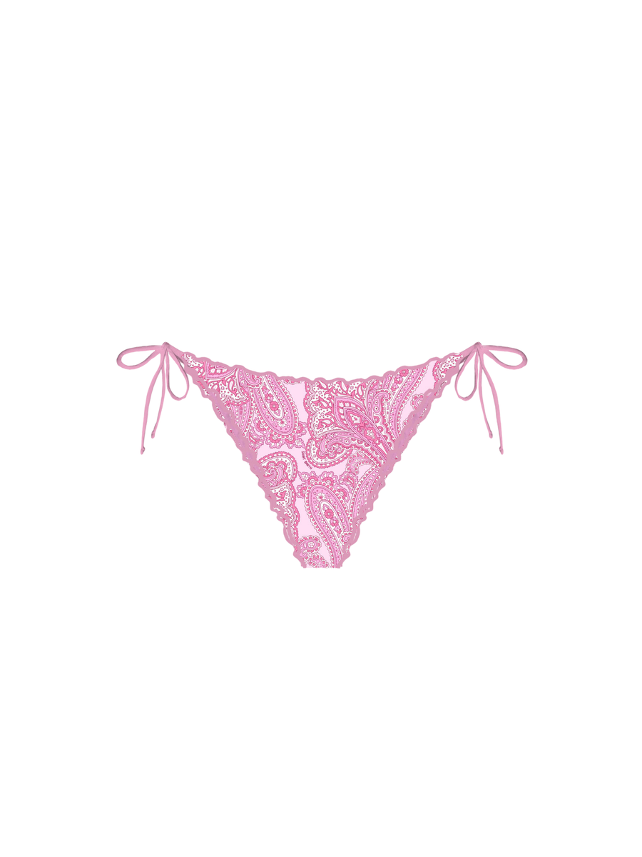 Slip bikini Saint Barth rosa con bordi arricciati e lacci laterali MIA001 06163H MC2 SAINT BARTH 