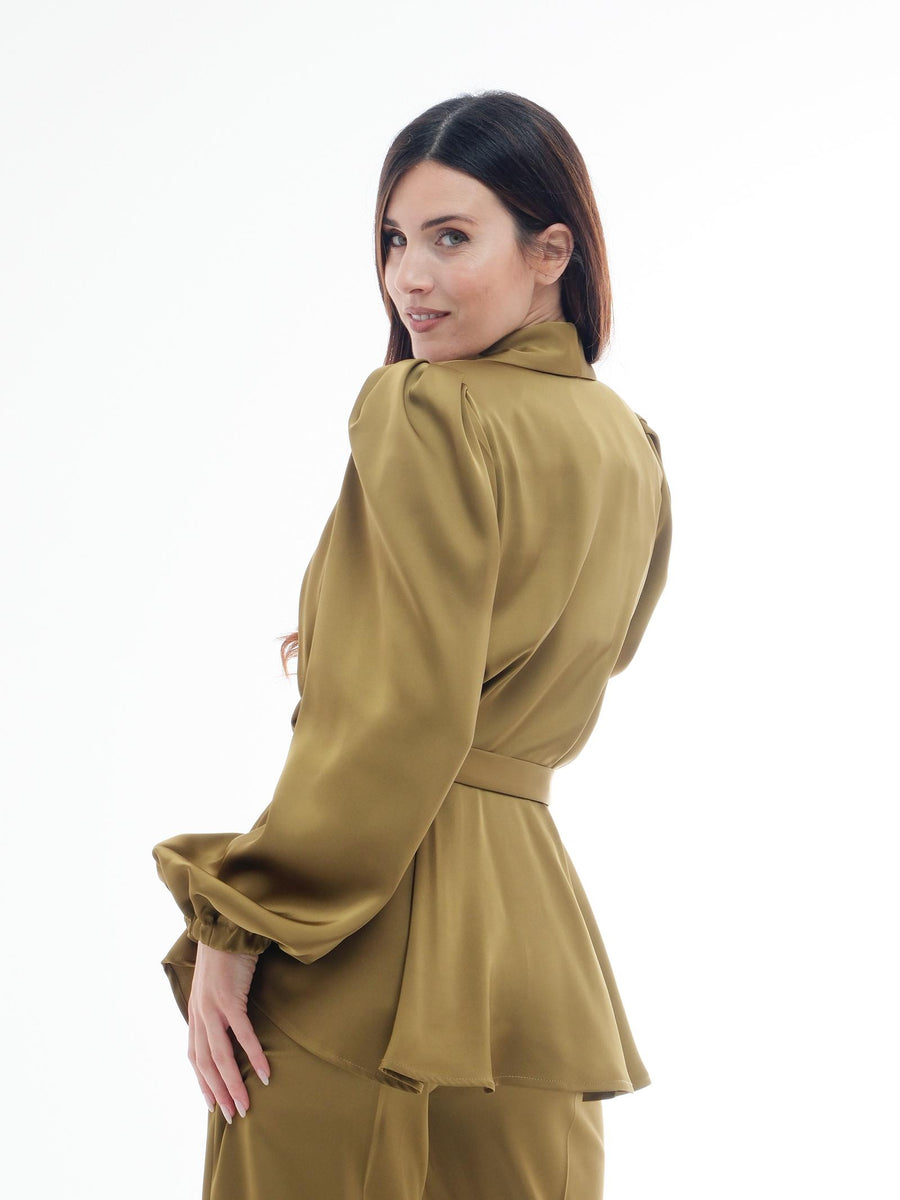 Giacca "kimono strass" Silence Limited verde olio GIF3 OIL Silence Limited 