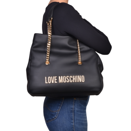 Borsa shopper Love Moschino nera con maxi logo lettering frontale JC4311PP0NKD 000A Love Moschino 