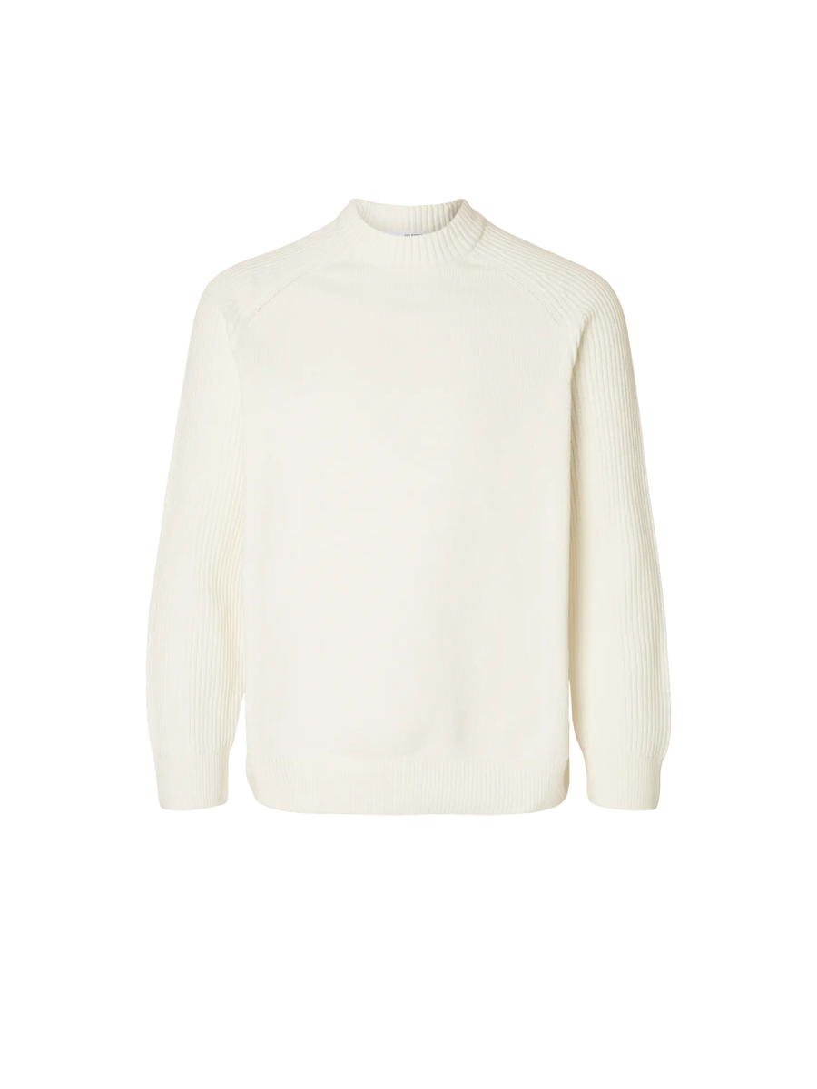 Maglione Selected bianco panna a collo alto 16098334 EGR Selected 