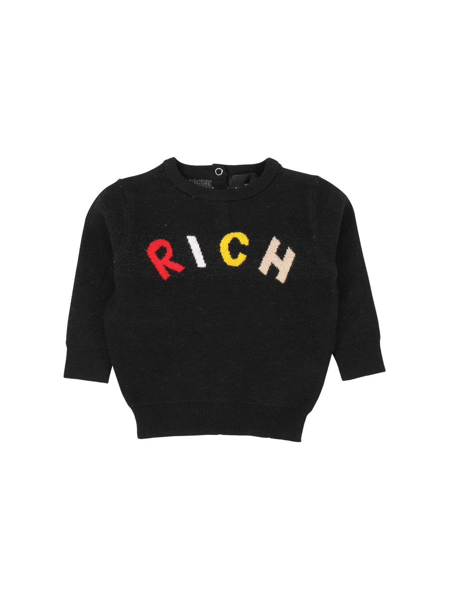 Maglioncino John Richmond nero logo multicolor RIA24068MA BLK John Richmond 