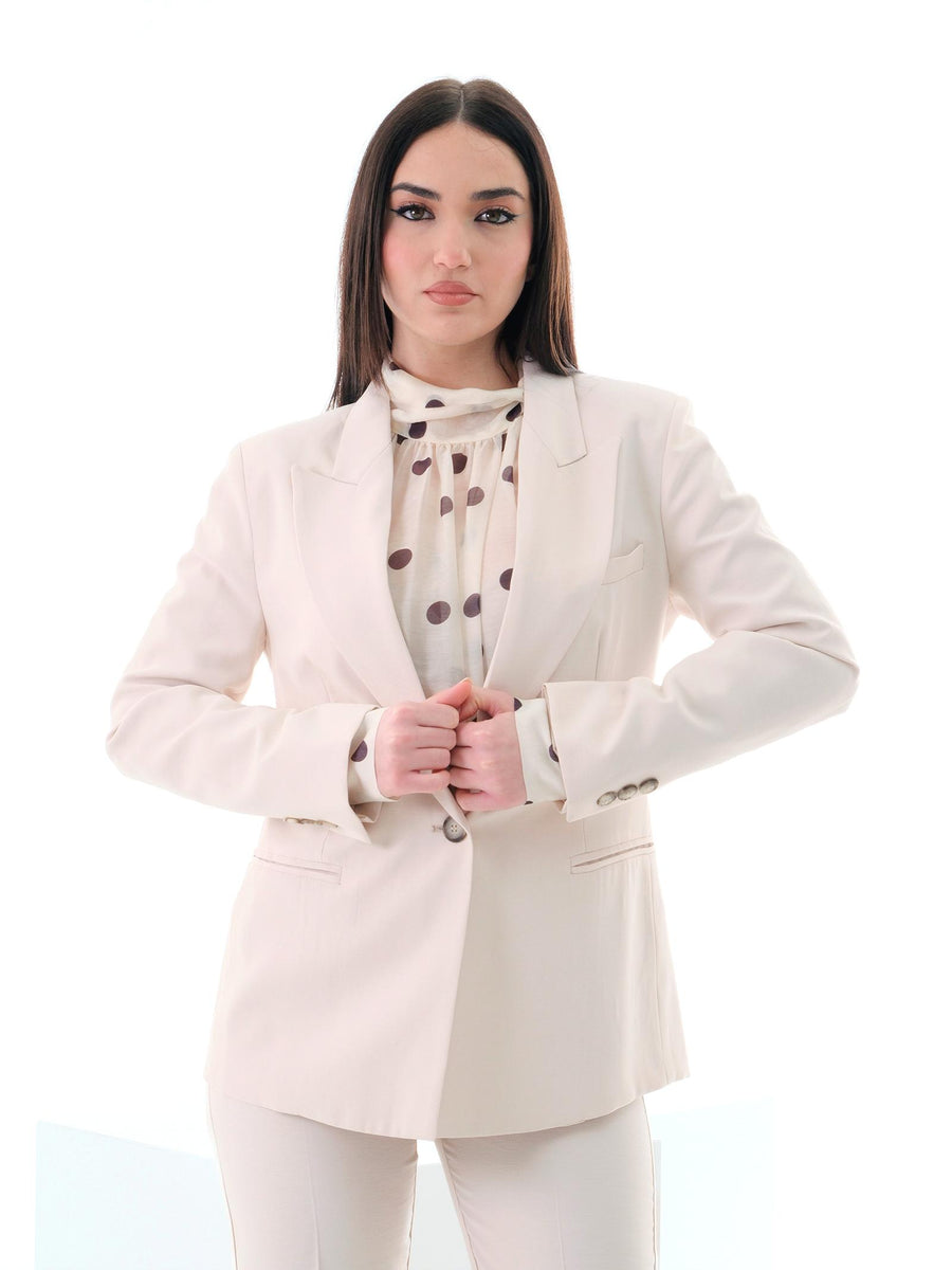 Giacca monopetto Vicolo bianco con rever a punta TD0073 CORDA Vicolo 