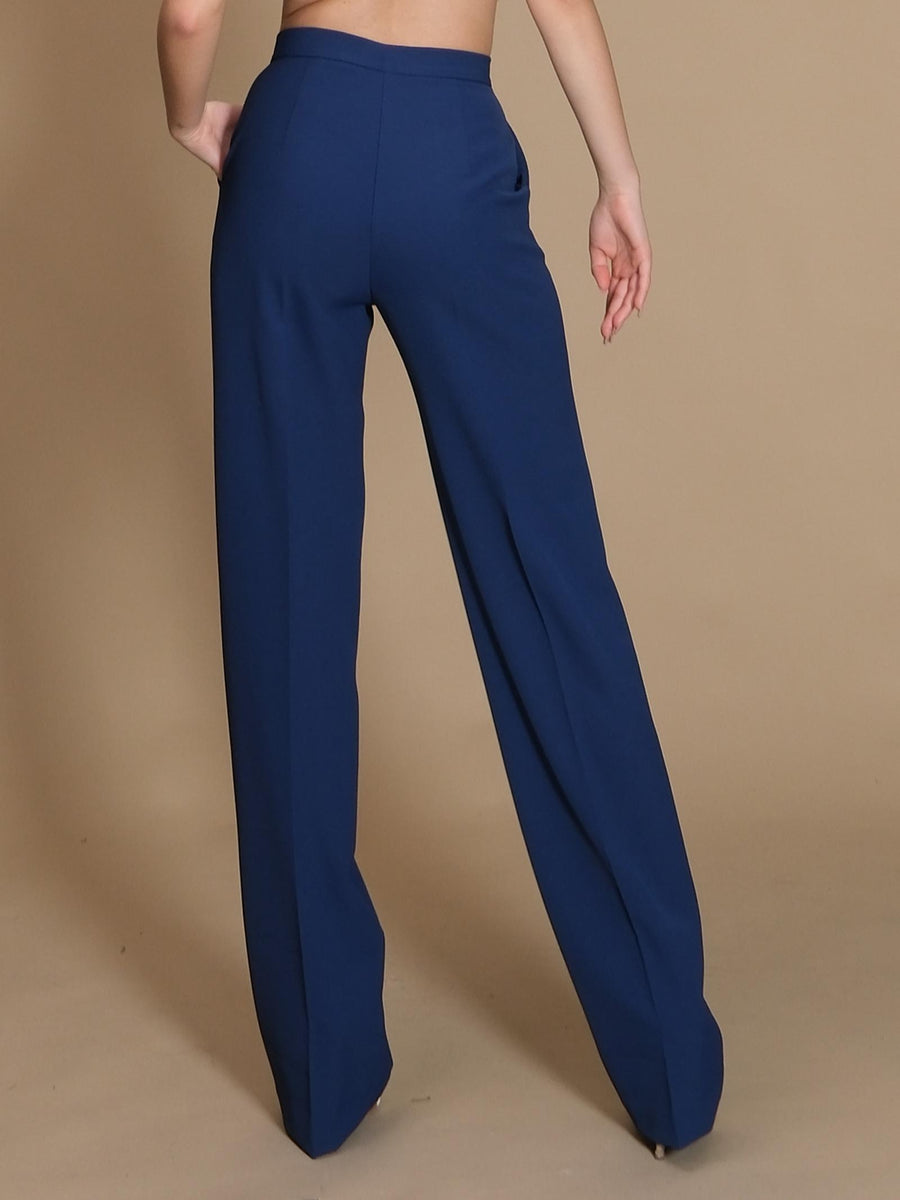 Pantalone Crepe Silence Limited a zampa blu navy SD2012BCREPE NAVY Silence Limited 