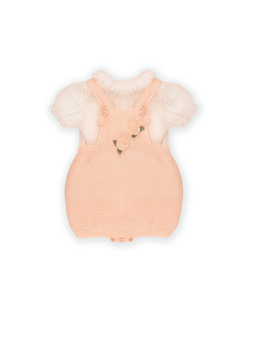 Salopette con blusa Marlu' rosa pesca EB1230 C2702 Marlù 