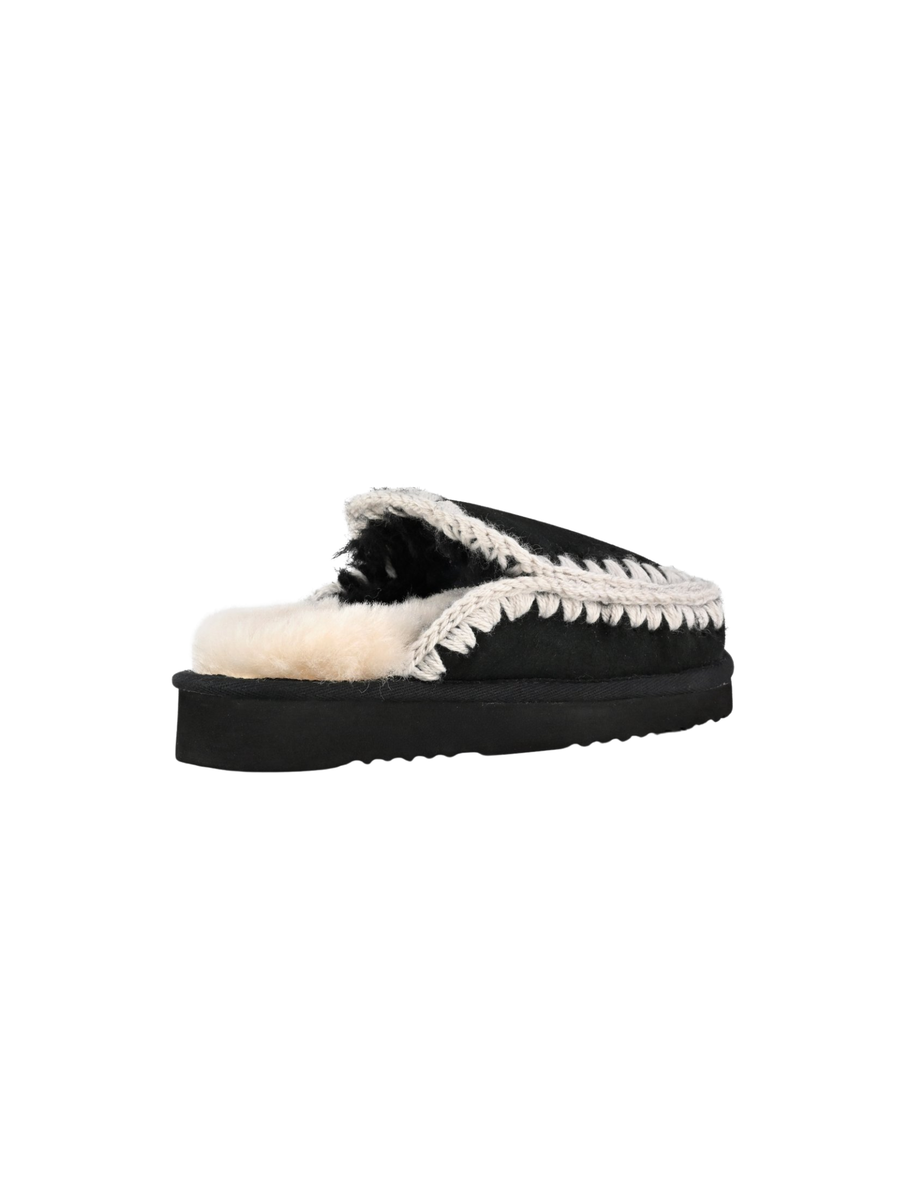 Mou "Eskimo Slipper Suede" nero MU.FW101125A BKWHI Mou 