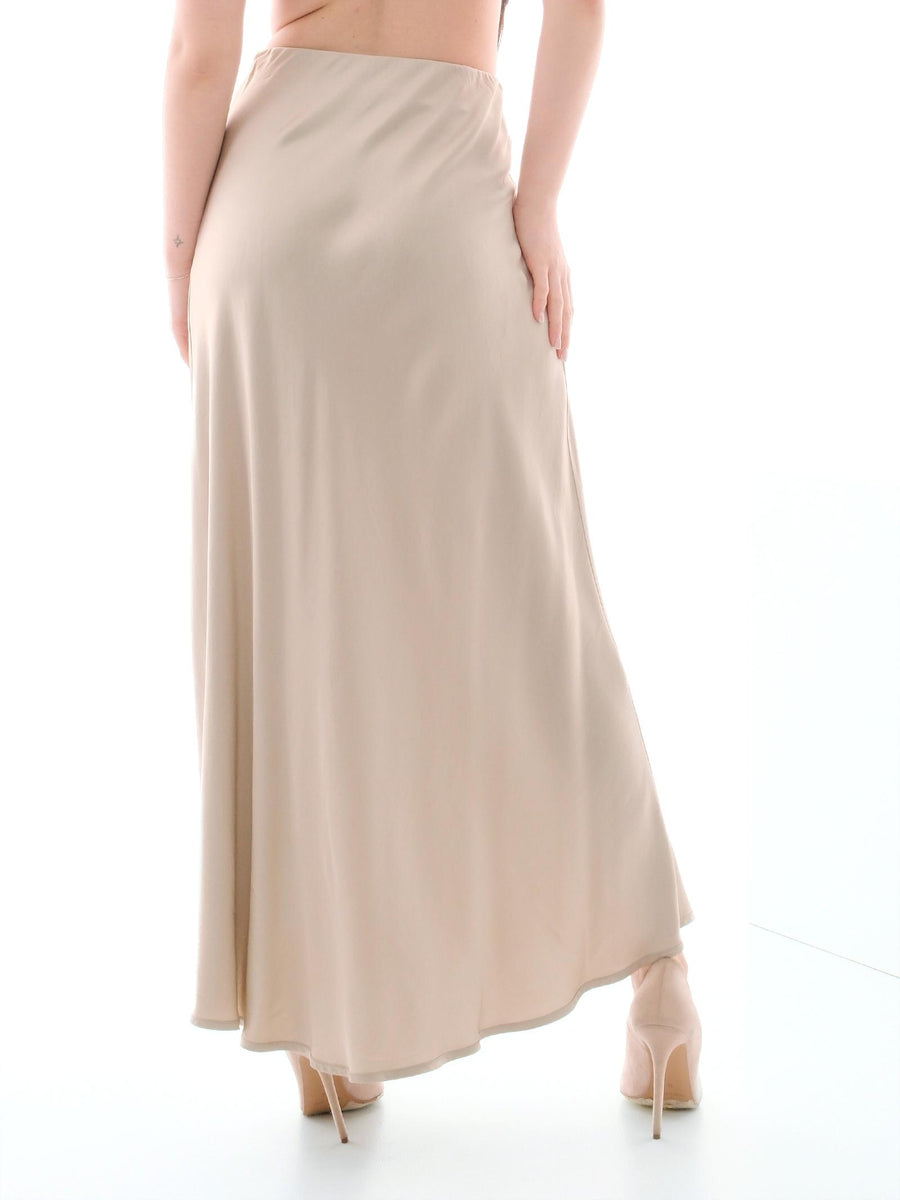 Gonna midi Armoire beige in raso FB952S PAPIRO Armoire 