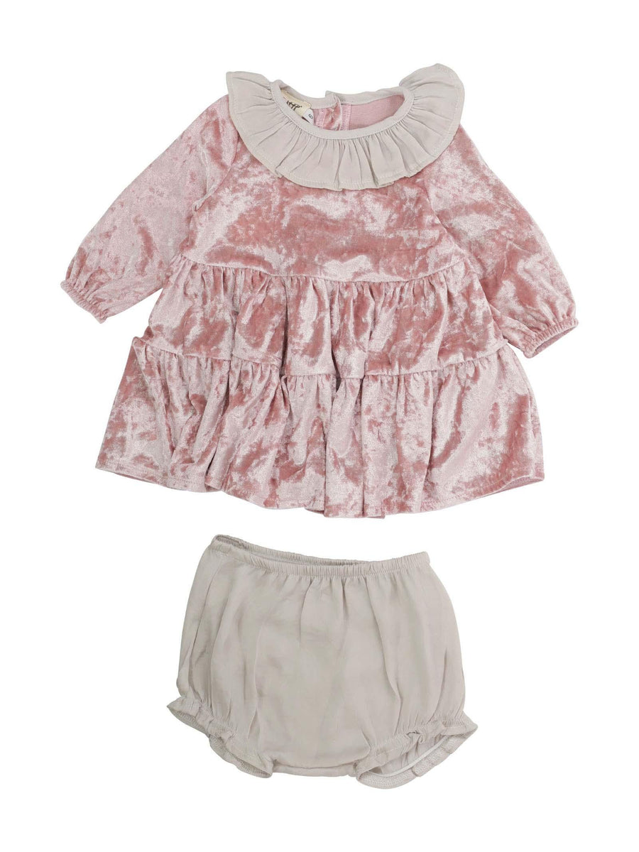 Abito in velluto rosa con culotte ANNA CIP Caffè D'orzo 