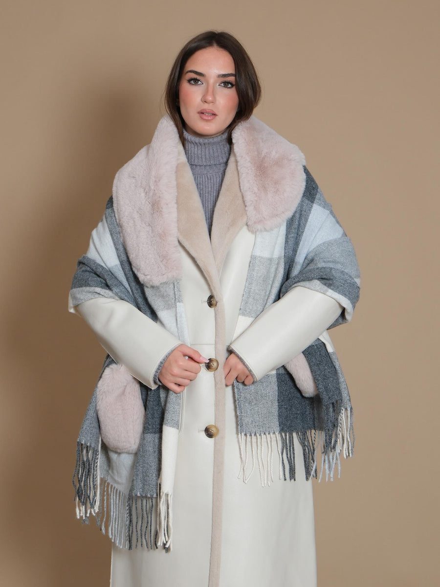 Poncho Rino & Pelle, grigio e nude Apollo.7002412 BLK Rino & Pelle 