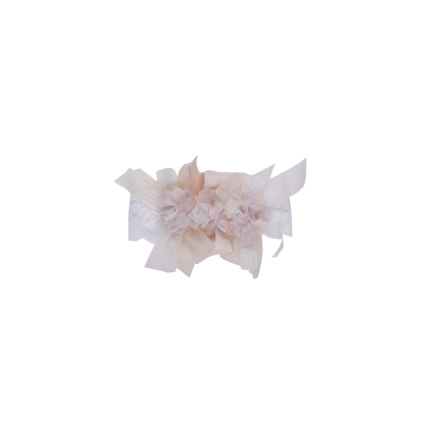 Fascia Marlù avorio in pizzo con fiori in tulle e organza IM303FAT C20033 Marlù 