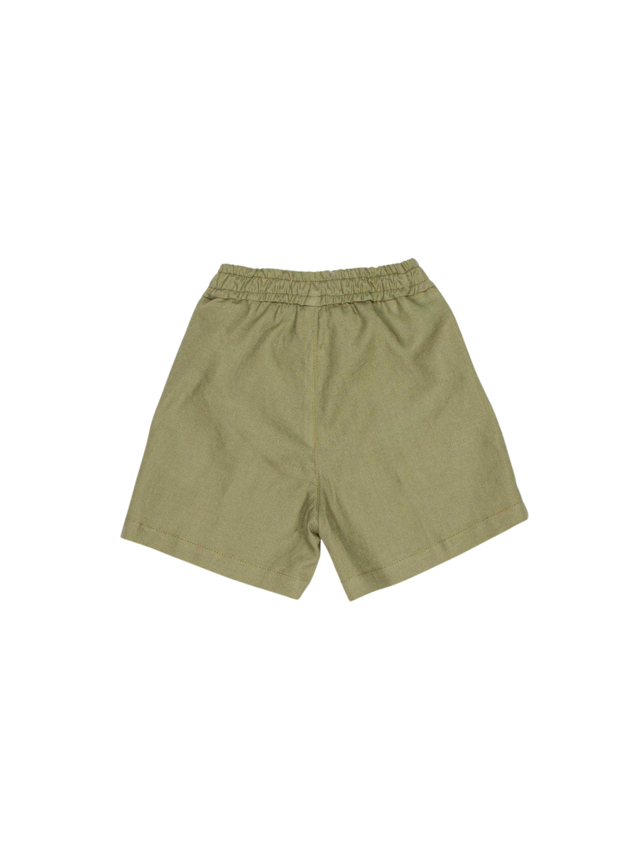 Shorts Manuel Ritz verde oliva con etichetta logata frontale MR3118 MIL Manuel Ritz 
