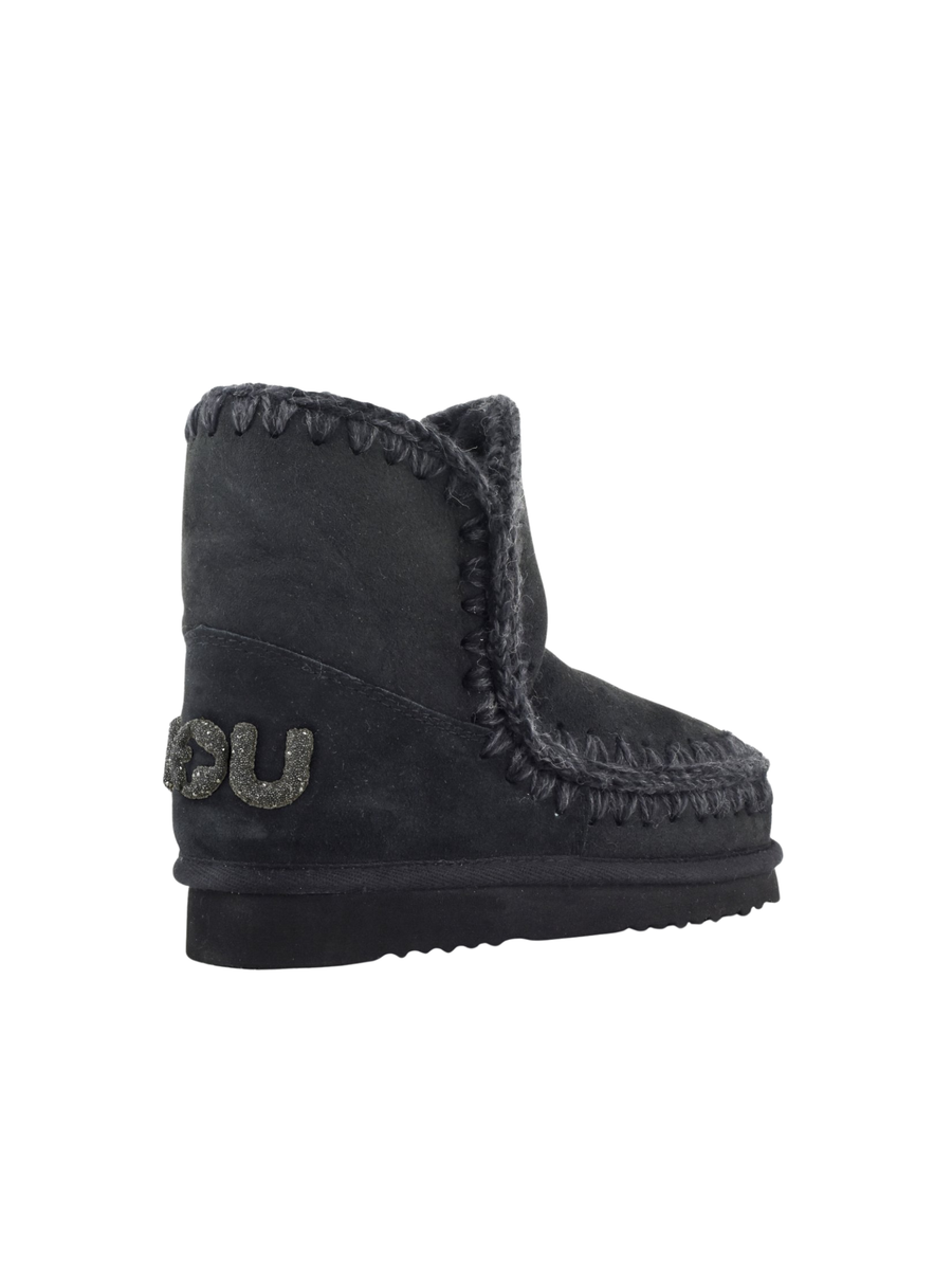 Mou " Eskimo 18 Suede - Glitter Logo" neri MU.FW101050A BKBK Mou 