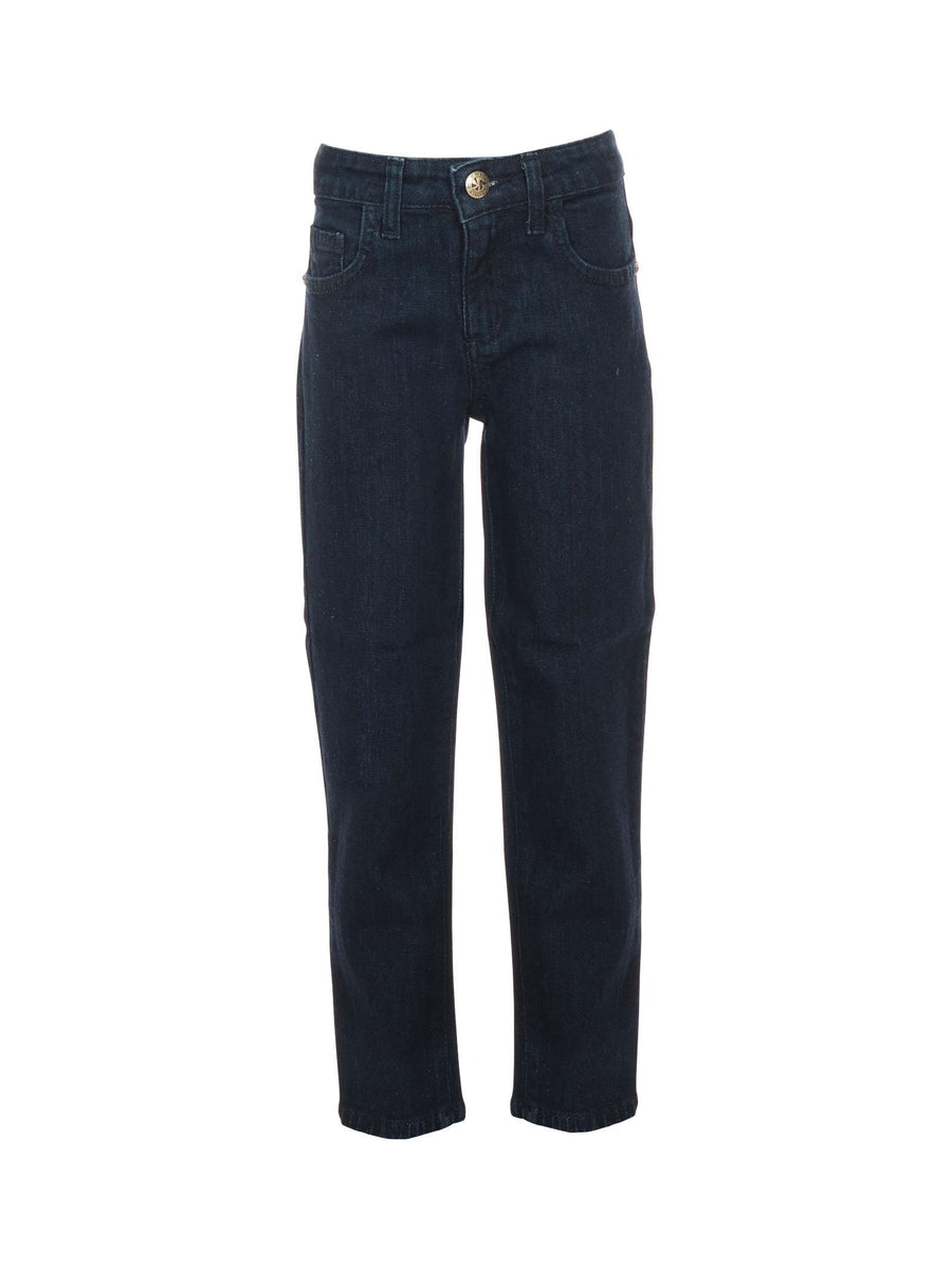 Jeans John Richmond blu lavaggio scuro con stampa rich bianca posteriore RGA25106JE BLUE John Richmond 