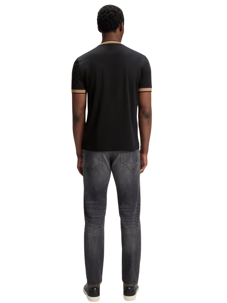 T-Shirt Boss nera con inserti beige 50543858 001 Boss 