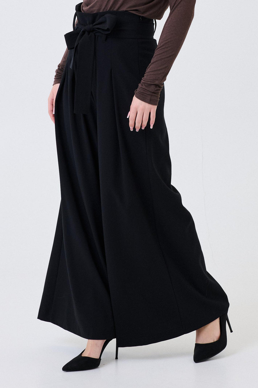 Pantalone a palazzo Armoire nero con pinces 25549 NERO Armoire 