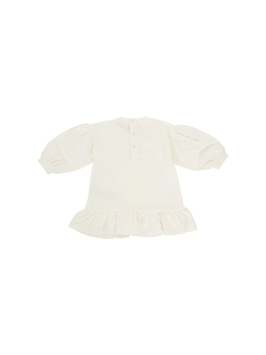 Abito Moschino bianco con dettaglio paillettes e dettagli arricciati MDV0CW 10063 Moschino 