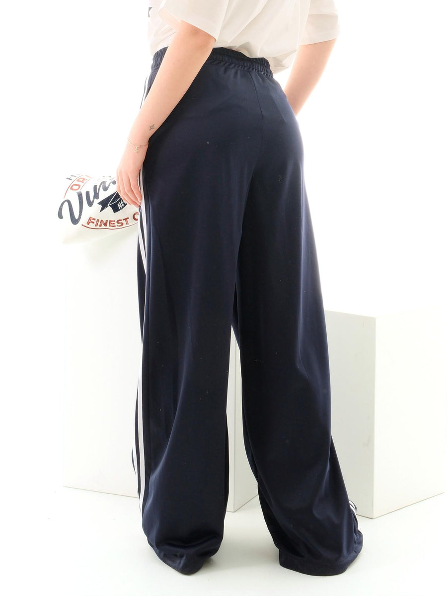 Pantalone a palazzo Vicolo blu con bande laterali TD1028 BLU Vicolo 