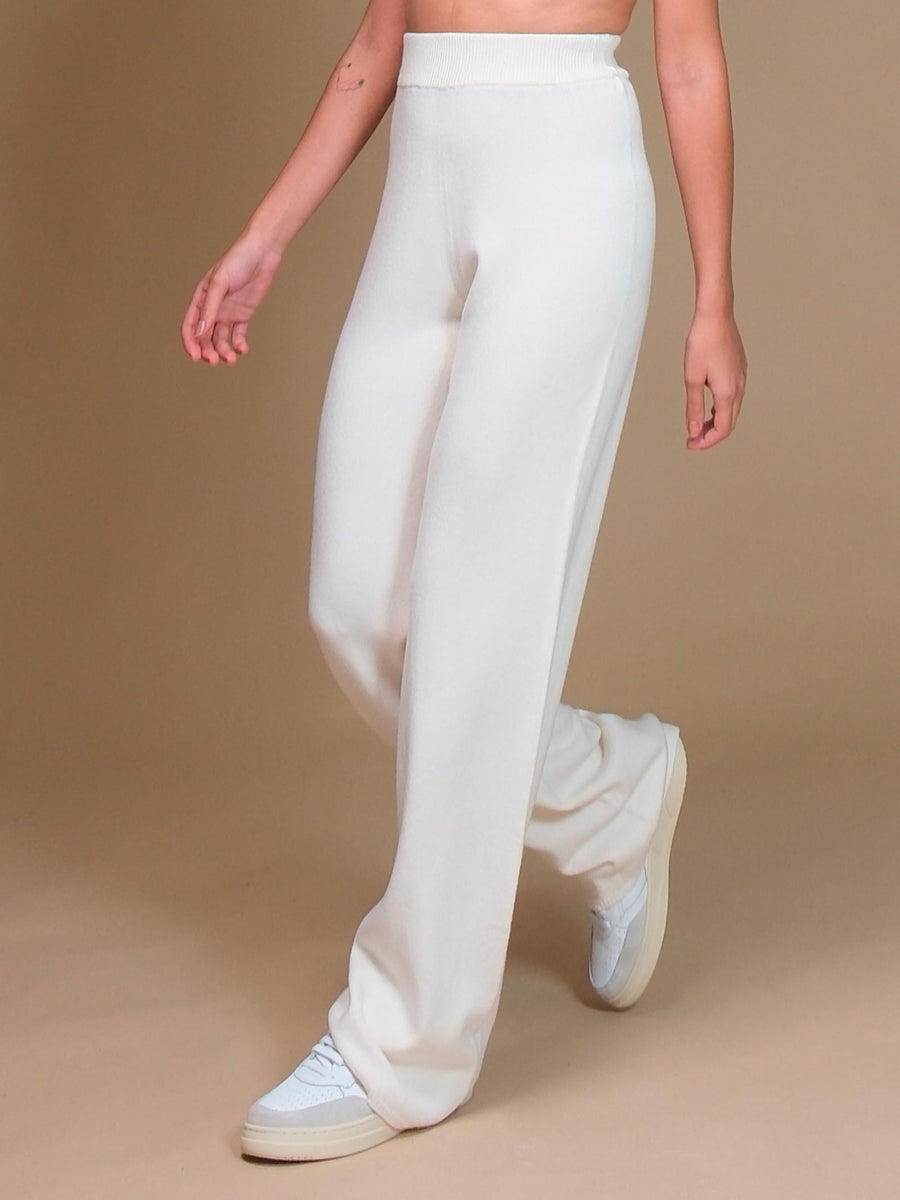 Pantalone a palazzo Armoire in maglia crema AI720 CREMA Armoire 