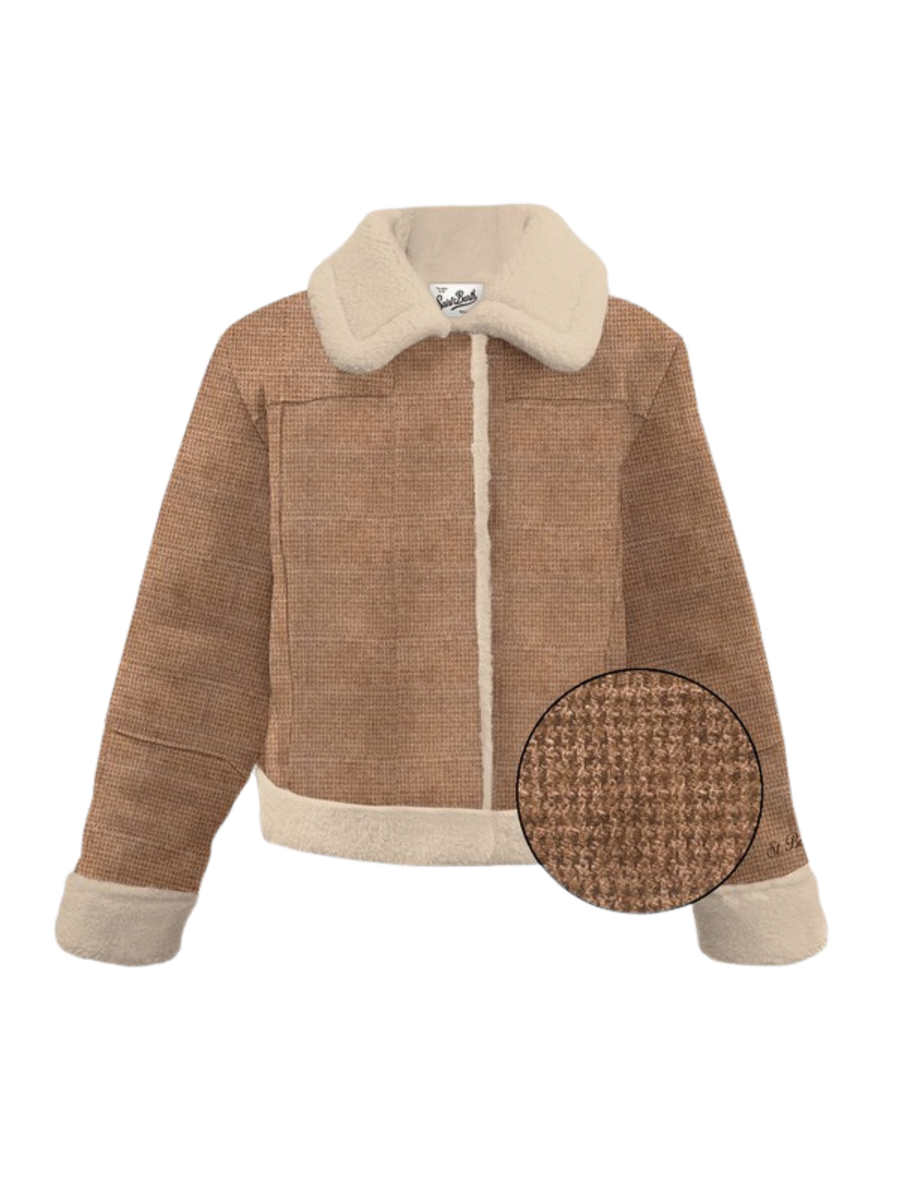 Giubbino "19" Saint Barth marrone con inserti effetto teddy LOA004 00230I MC2 SAINT BARTH 