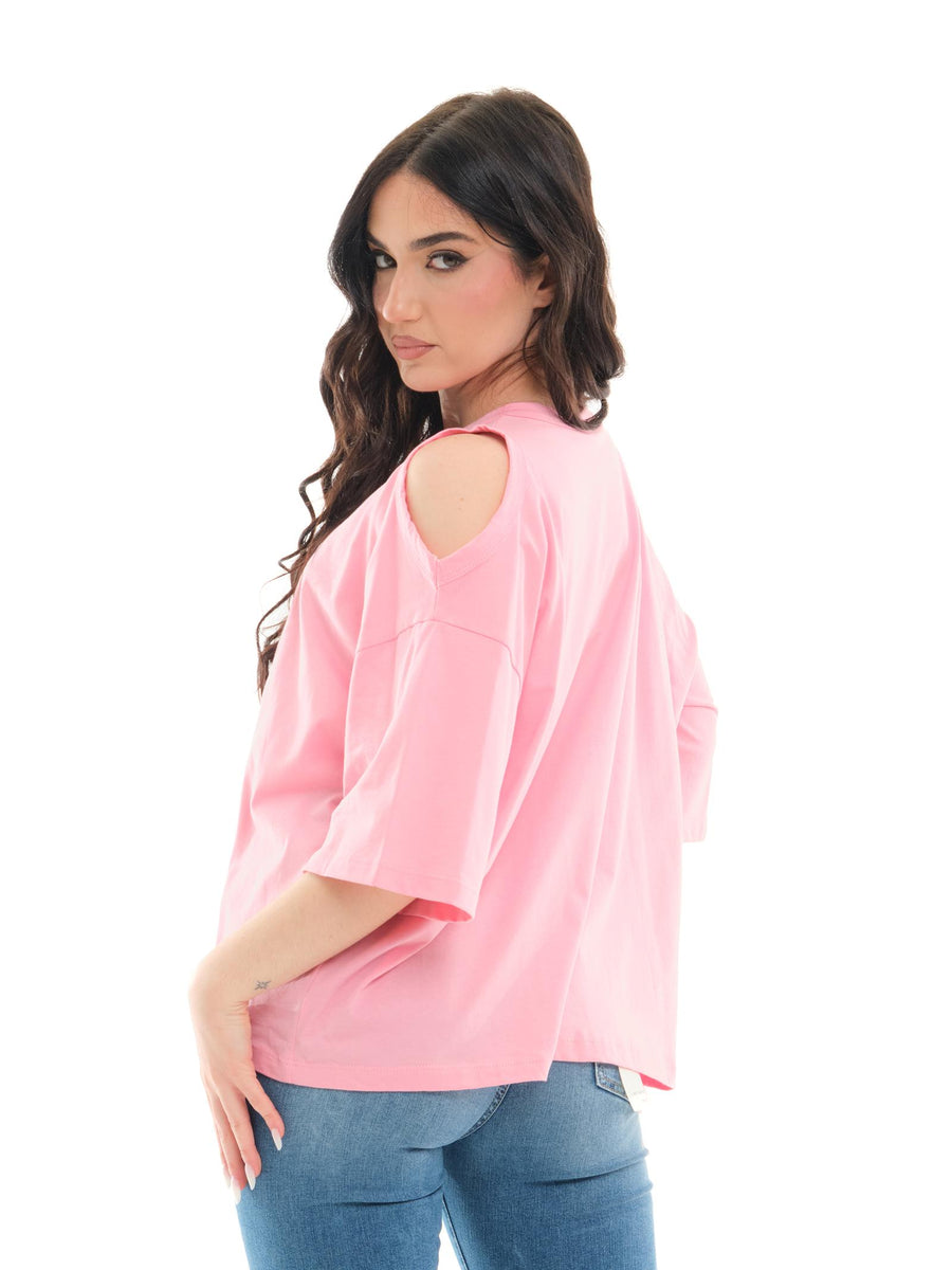 T-Shirt cut-out Vicolo rosa UD0055 ROSA Vicolo 