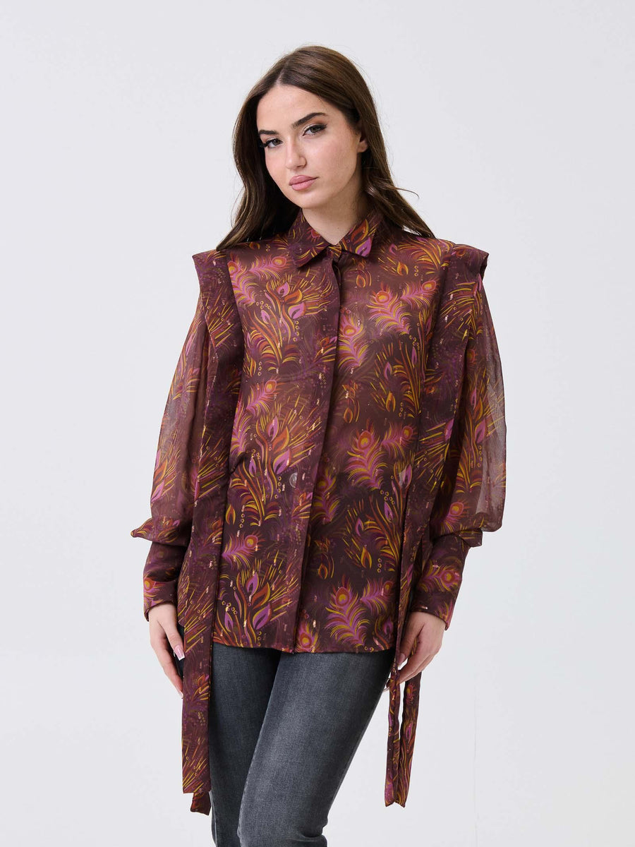 Camicia "bloom" Bohemian Vì mutlicolore con inserti in filo lurex BOCA41F UNI Bohemian V 