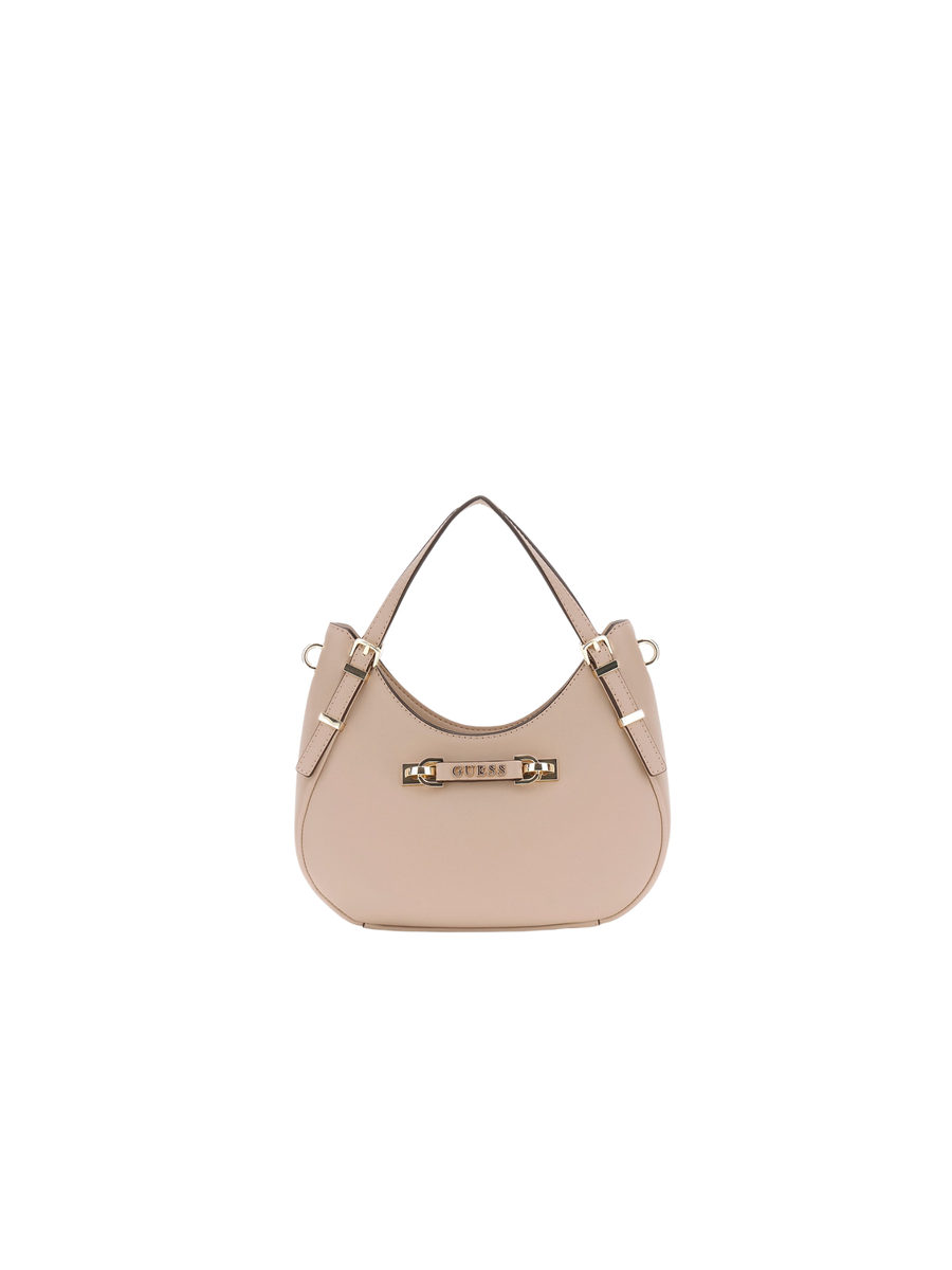 Borsa Guess beige curva con placca logata dorata HWBG9644050 SIT Guess 