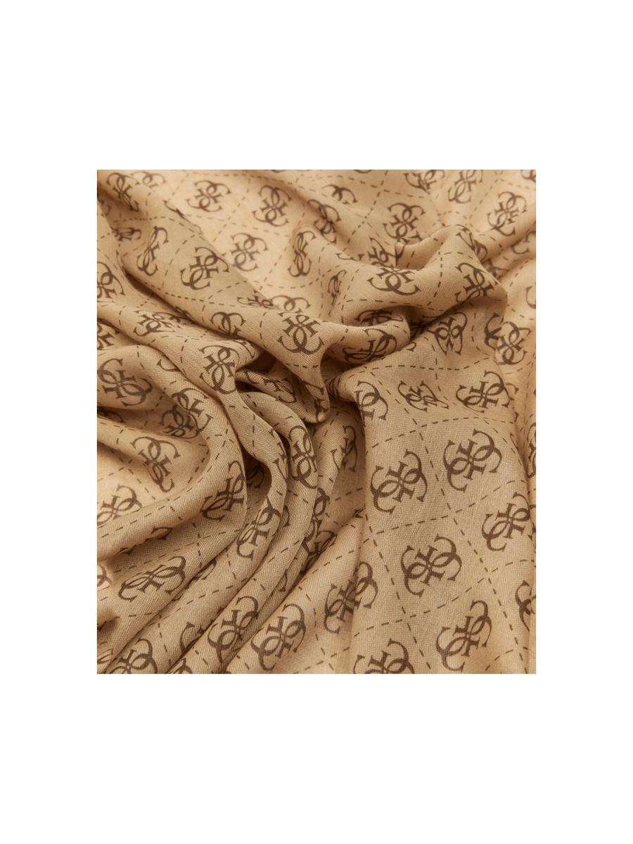 Sciarpa Guess marrone con stampa monogram e bordo con logo AW5341POL03 LTL Guess 