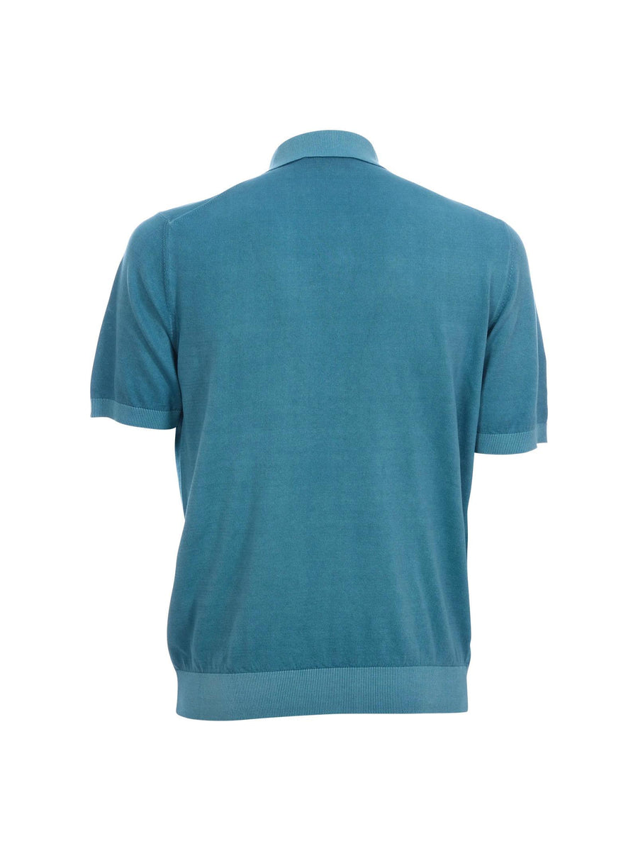 Polo Portofino verde acqua con colletto e bordi elasticizzati a contrasto M7302 445 Portofino 