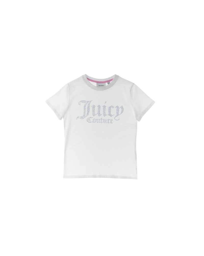 T-Shirt Juicy Couture bianca con logo in strass JBX6409 002 Juicy Couture 