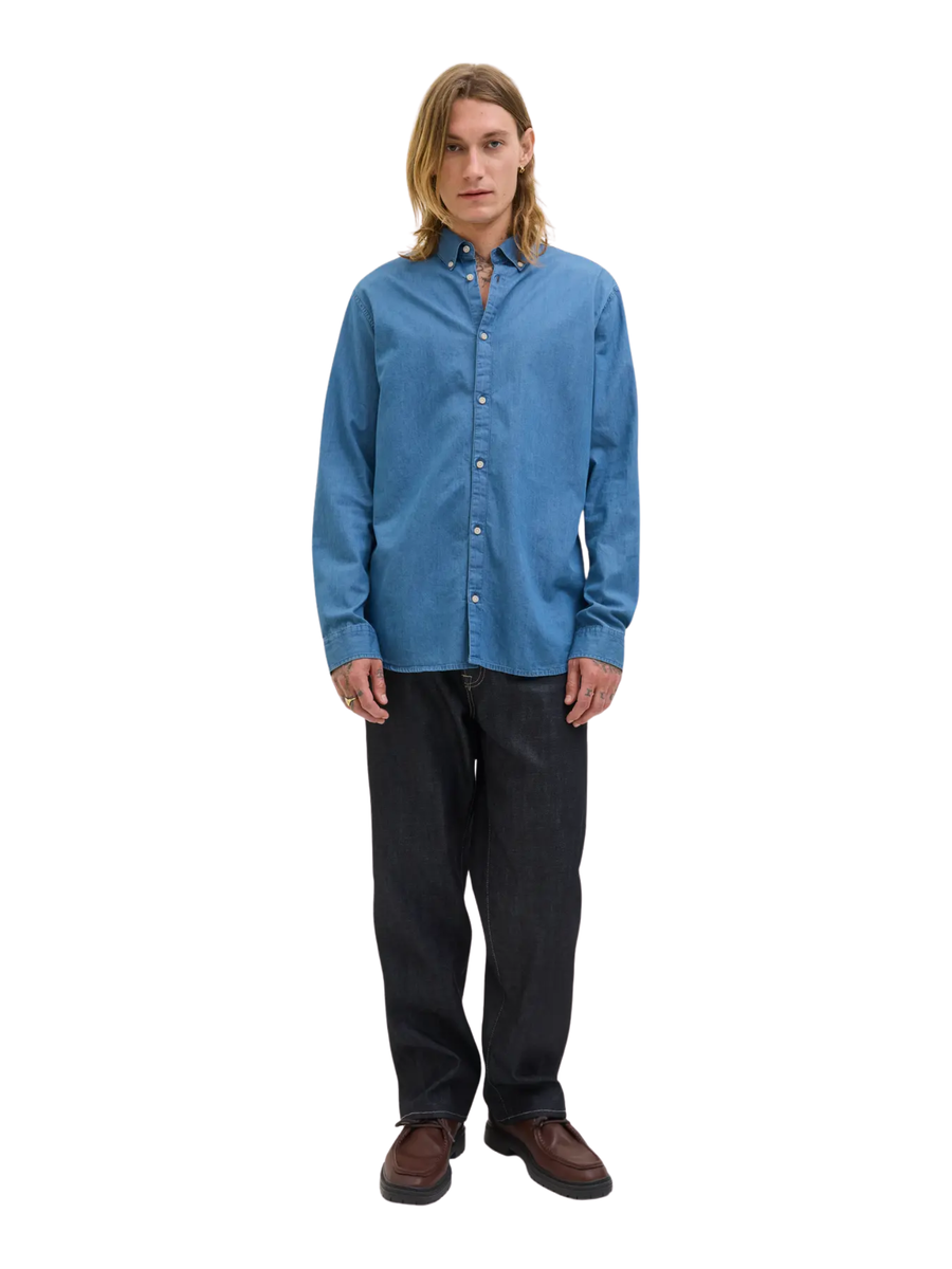 Camicia Jack & Jones blu in denim 12279712 Medium Blue Denim Jack & Jones 