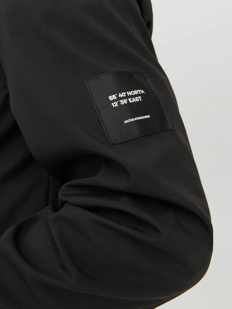 Giubbino Jack & Jones nero con zip 12236300 Black Jack & Jones 
