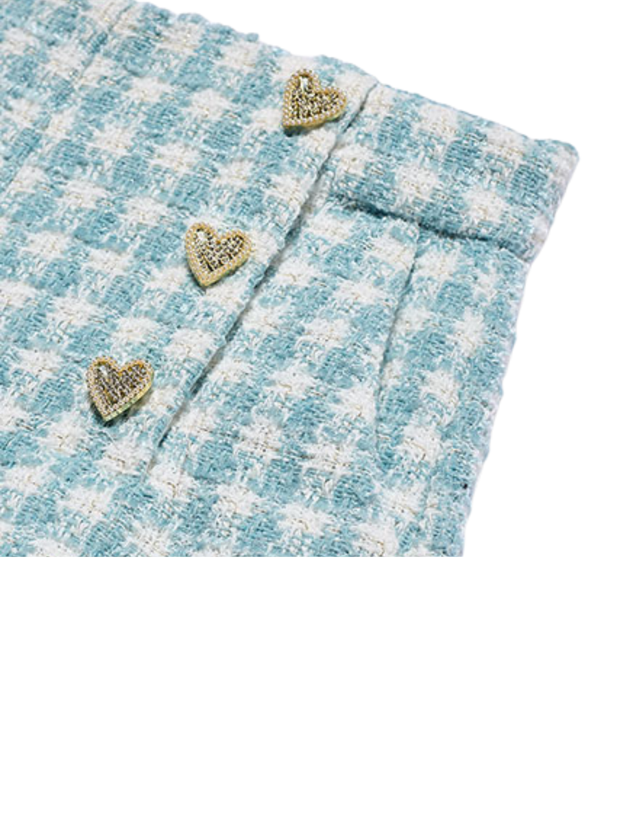 Shorts in tweed Abel & Lula azzurro con bottoni a cuore dorati 5719 Acqua Abel & Lula 