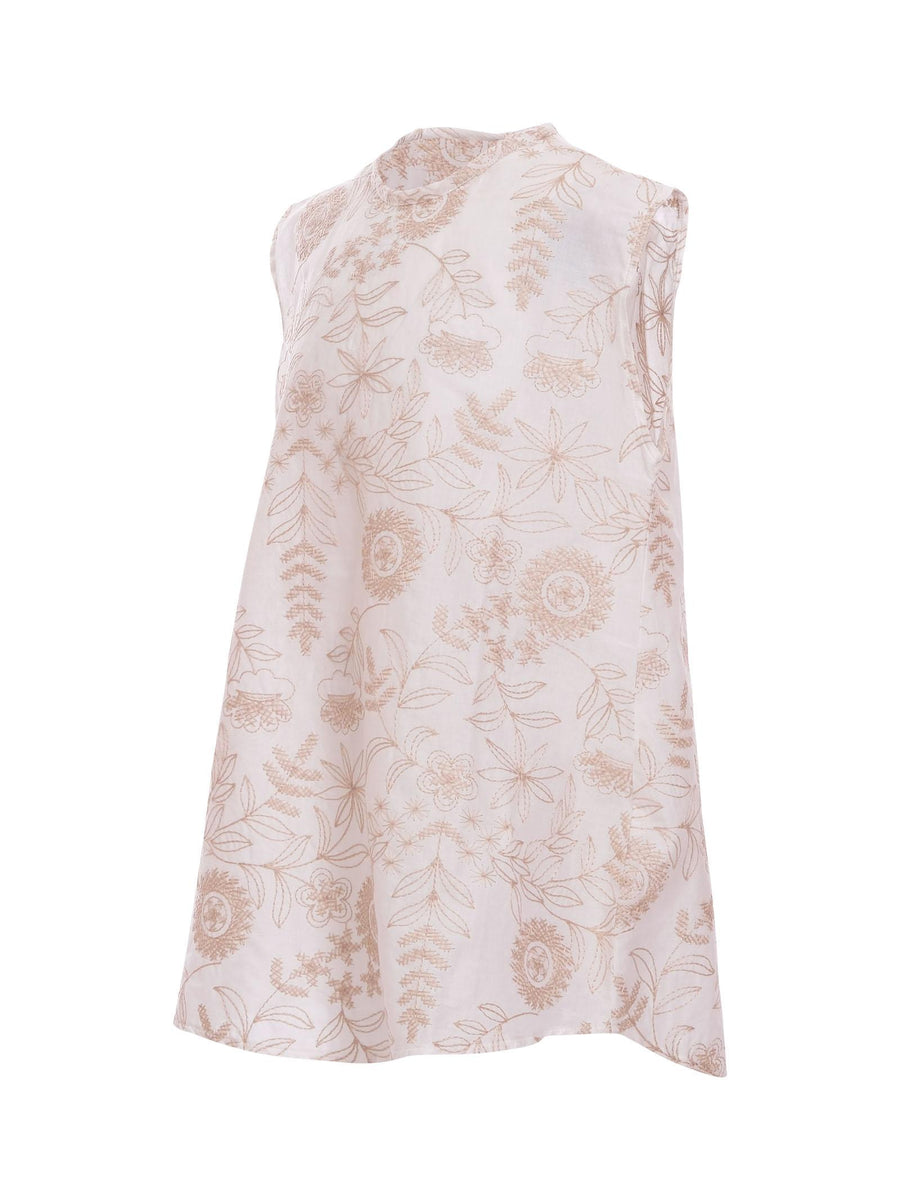 Abito Cocò et Mamà bianco con ricami all over beige AURORA BIANCO Cocò et Mamà 