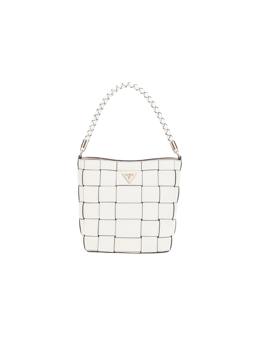 Borsa a mano Guess bianca intrecciata HWWG9661030 OFF Guess 