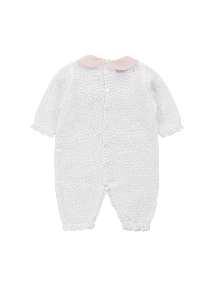 Tutina in filo bianca con ricami circolari EP1910 C136 Marlù 