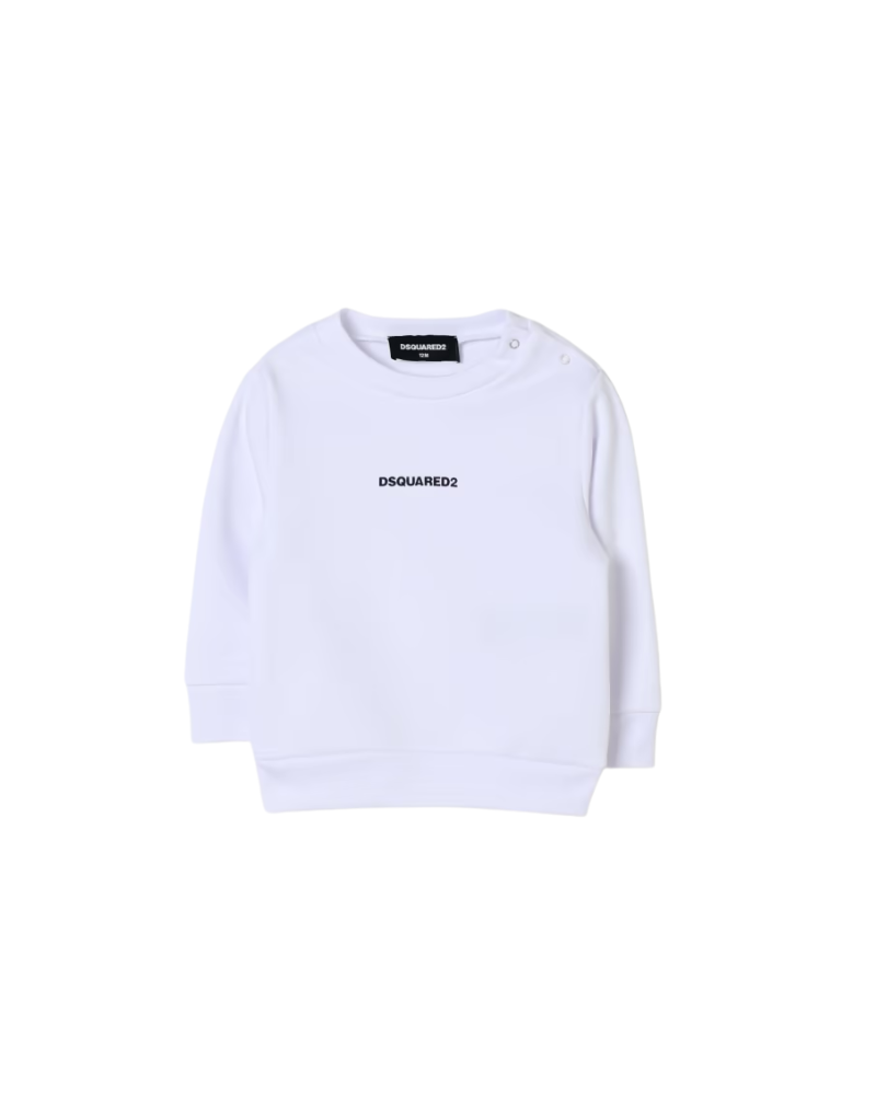 Felpa Dsquared bianca con logo lettering frontale DQ2860 DQ100 Dsquared 