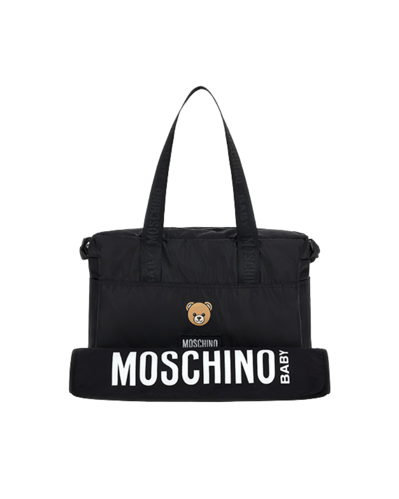Borsa mamma Moschino nera con stampa teddy e tracolla logata MMX04K 60100 Moschino 