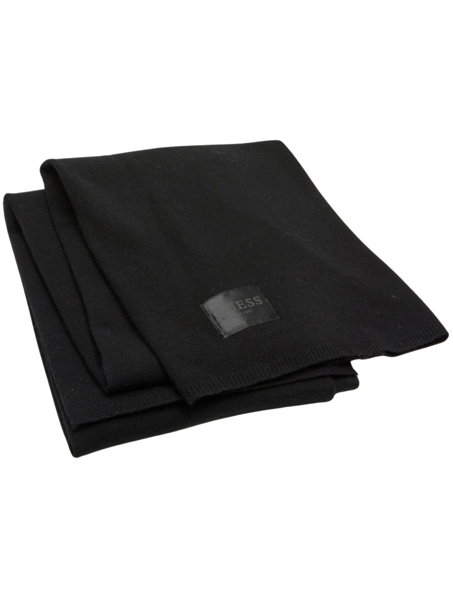 Sciarpa Guess nera con patch logato AW5437POL03 BLA Guess 