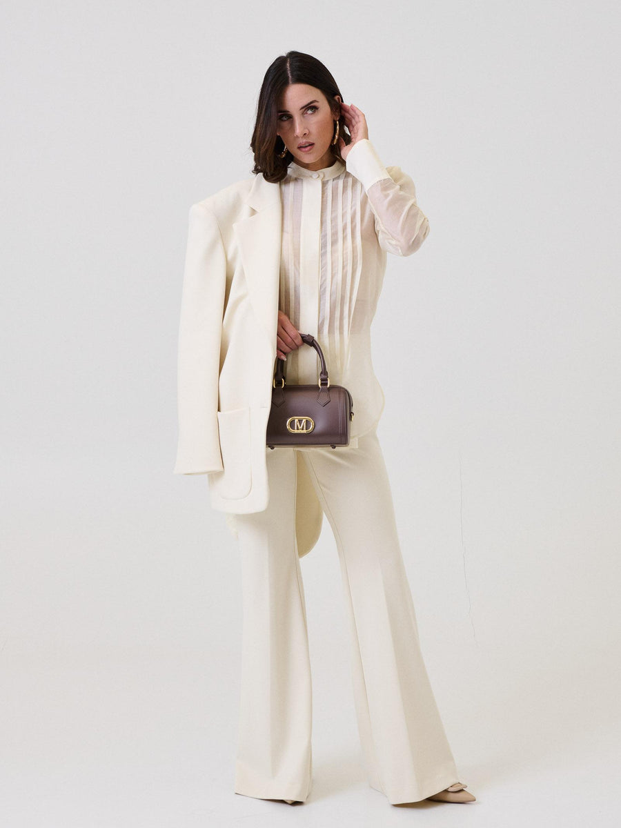 Camicia semi trasparente Bohemian Vì crema con plissé CA277A CREAM Bohemian V 