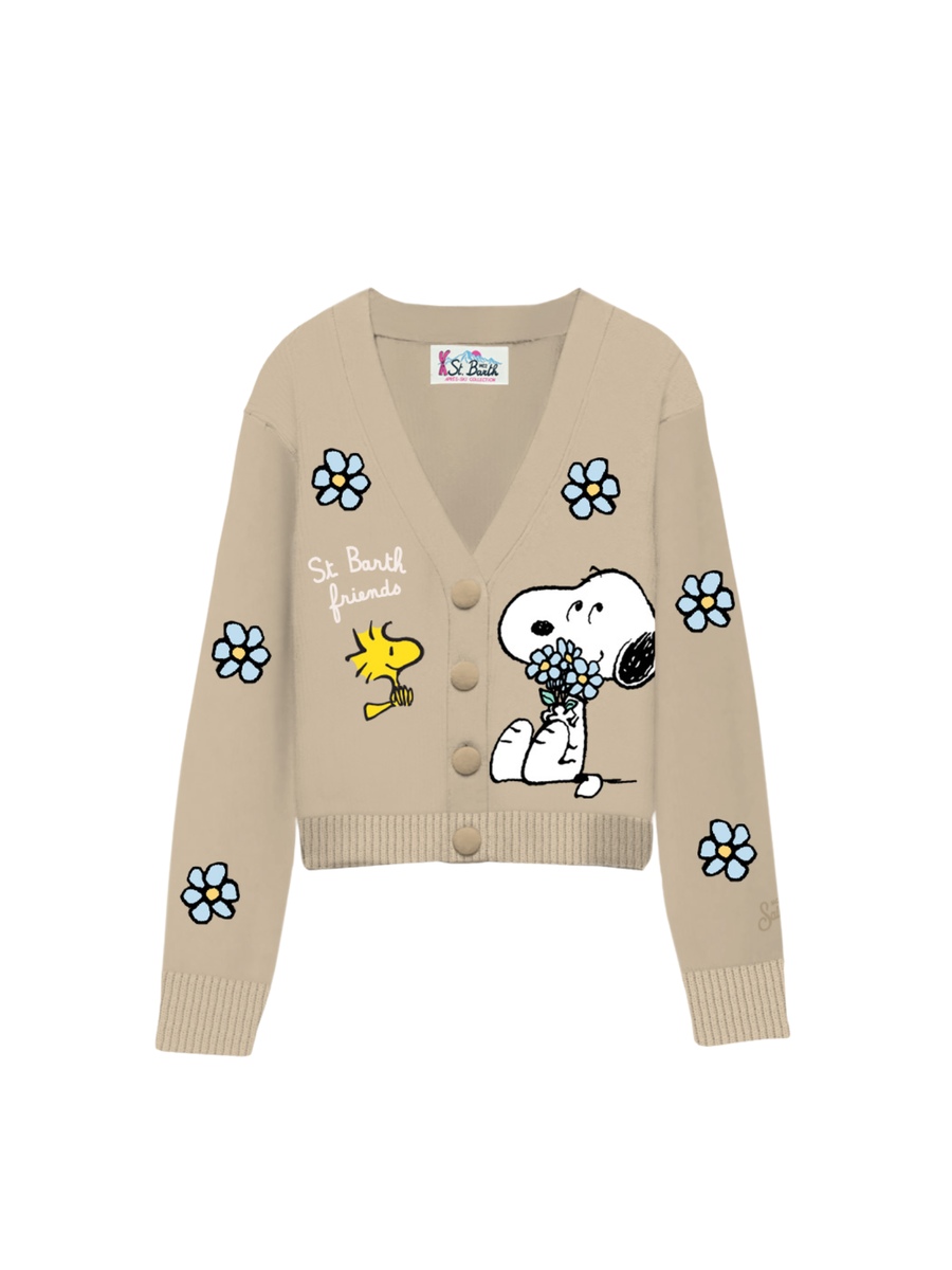 Cardigan " 11 emb" Saint Barth beige con snoopy DIY0001 02419I MC2 SAINT BARTH 