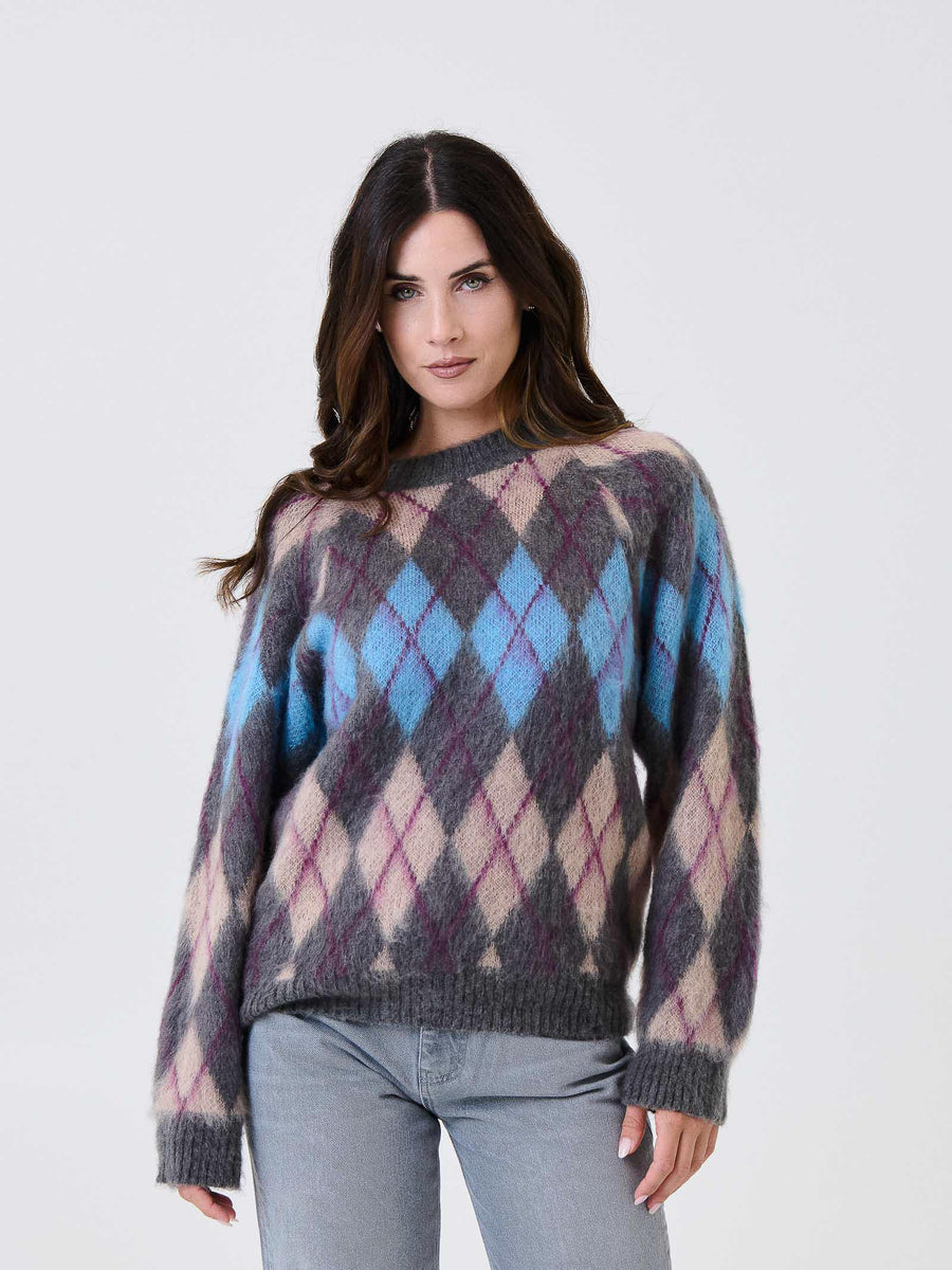 Maglione a rombi Kontatto multicolor 3M0907C ANTRACITE kontatto 