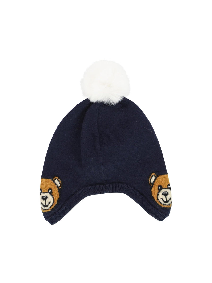 Cappellino Moschino pom pom blu MUX04ZLHE66 40016 Moschino 