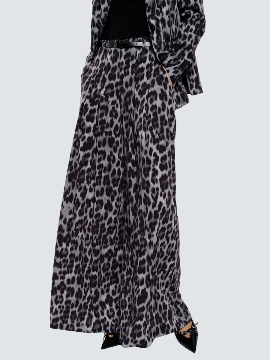 Pantalone a palazzo Imperial grigio con stampa animalier P6E8KSL GRIGIO Imperial 